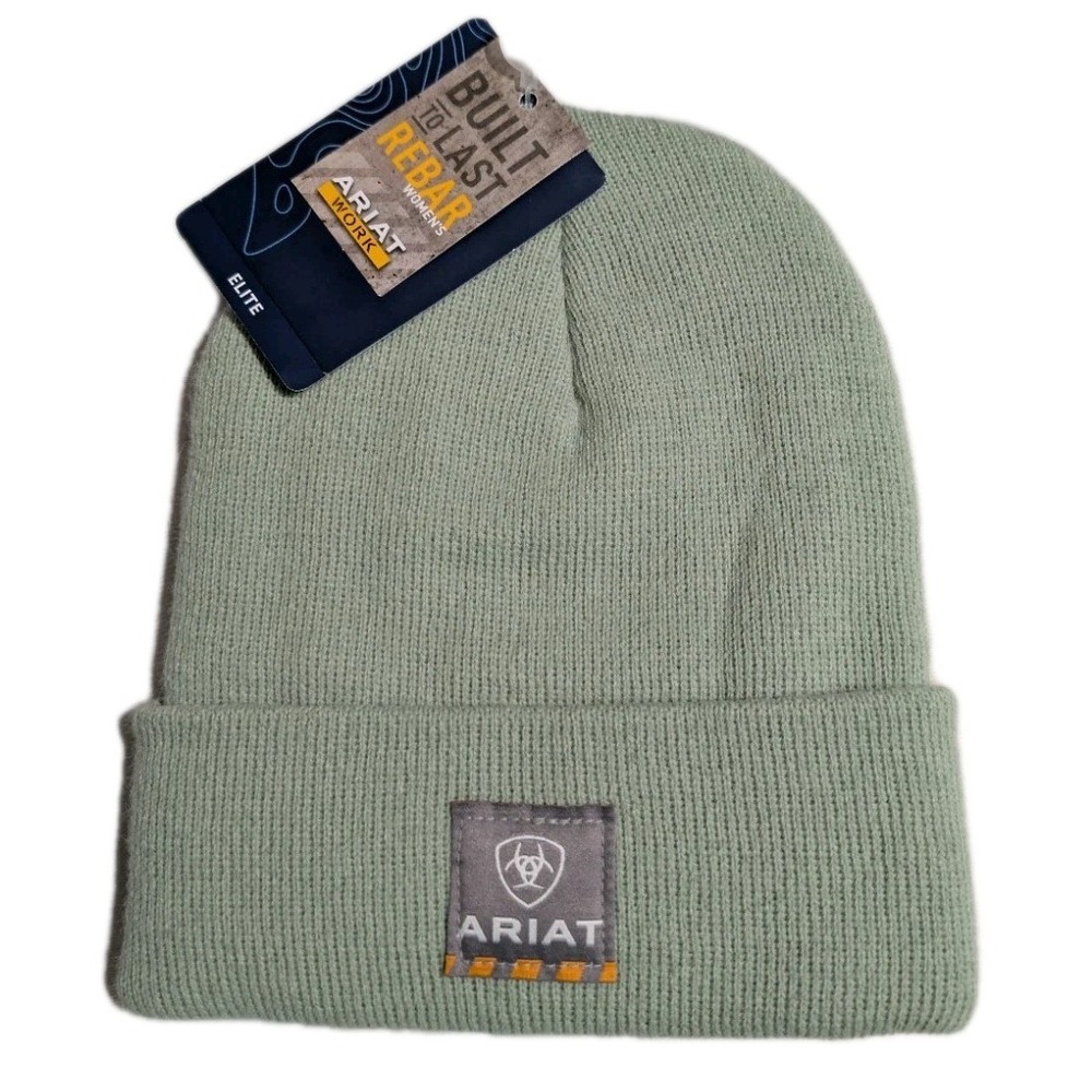 Ariat Rebar Watch Cap Beanie Women's O/S Mist Green Knit Workwear NWT